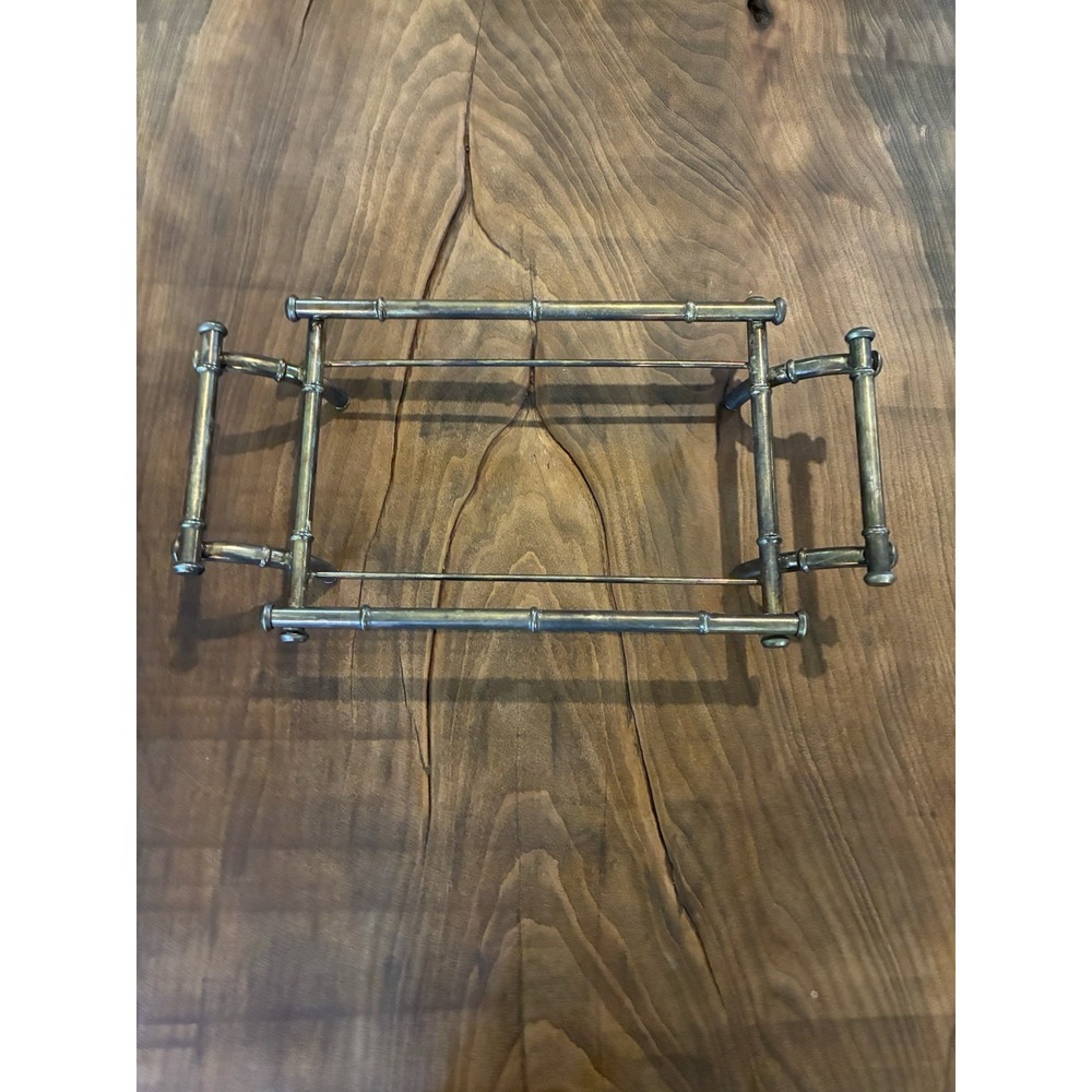 Maurice Duchin Bamboo Silver Plated Serving Tray